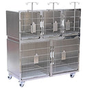 Shor-line Stainless Steel Mobile Animal Cage Bank [Refurbished]