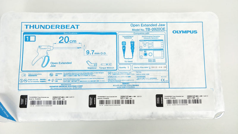 [Expired] Thunderbeat Open Extended Jaw (Surgical Energy Device) 9.7mm/20 cm