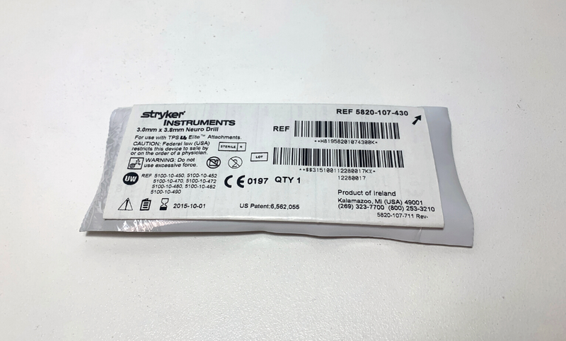 [Expired] Stryker 3.0mm x 3.8mm Neuro Drill