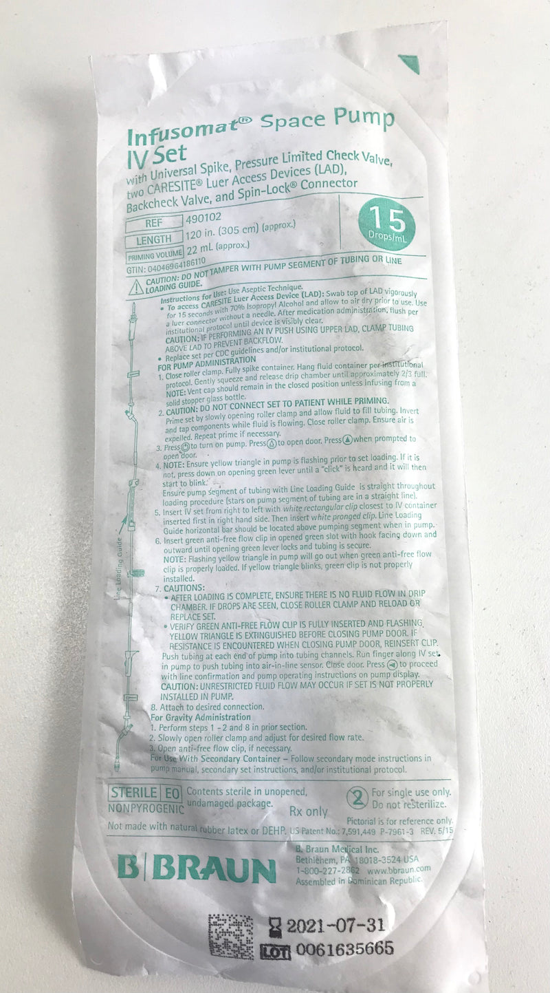 [Expired] Braun Infusomat Space Pump IV Set (Ref No: 490102)
